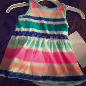 Rainbow baby dress with underslip